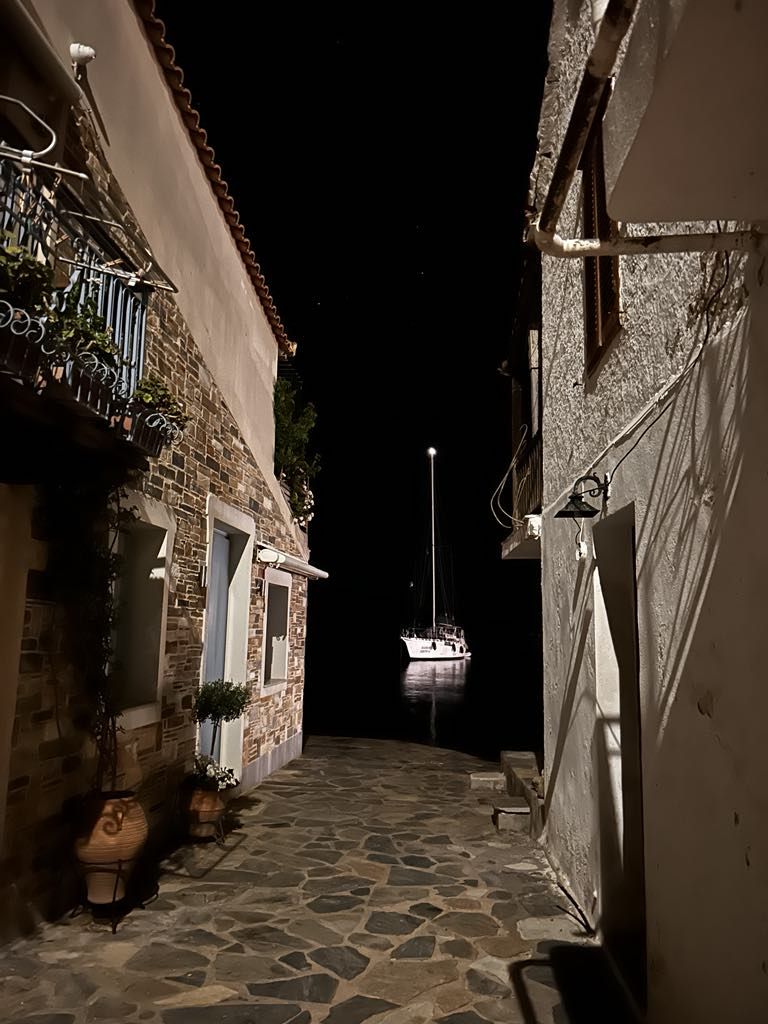 Village lane at night